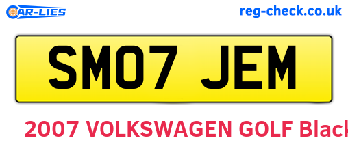 SM07JEM are the vehicle registration plates.
