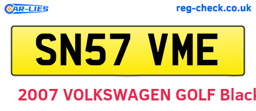 SN57VME are the vehicle registration plates.