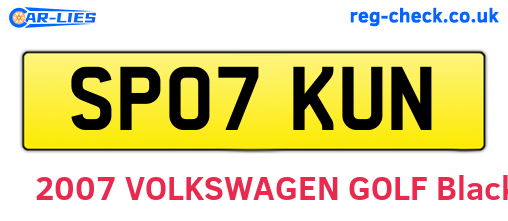 SP07KUN are the vehicle registration plates.