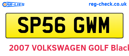 SP56GWM are the vehicle registration plates.