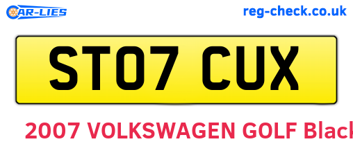ST07CUX are the vehicle registration plates.