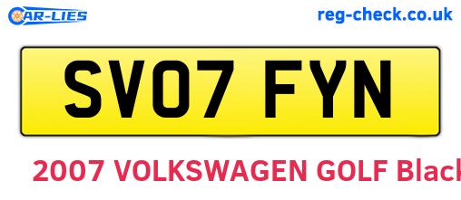 SV07FYN are the vehicle registration plates.