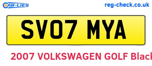 SV07MYA are the vehicle registration plates.