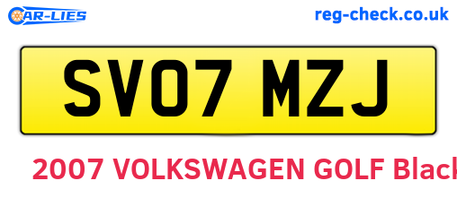 SV07MZJ are the vehicle registration plates.