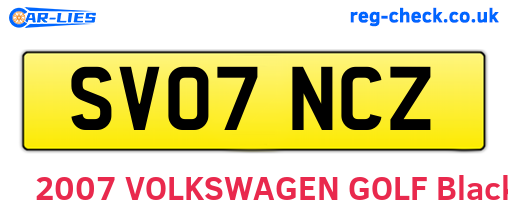SV07NCZ are the vehicle registration plates.