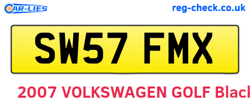 SW57FMX are the vehicle registration plates.