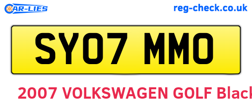 SY07MMO are the vehicle registration plates.