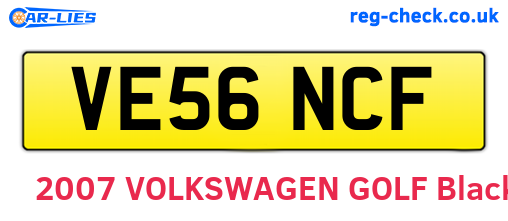 VE56NCF are the vehicle registration plates.