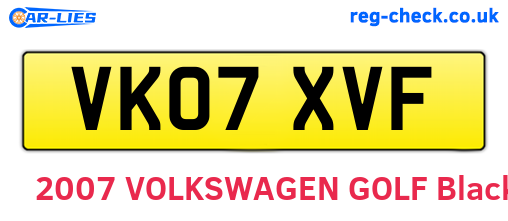VK07XVF are the vehicle registration plates.