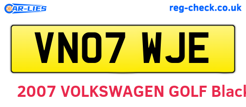 VN07WJE are the vehicle registration plates.