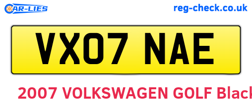 VX07NAE are the vehicle registration plates.