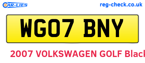WG07BNY are the vehicle registration plates.