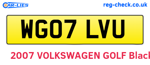 WG07LVU are the vehicle registration plates.