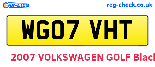 WG07VHT are the vehicle registration plates.