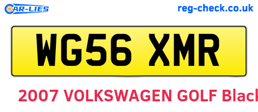 WG56XMR are the vehicle registration plates.