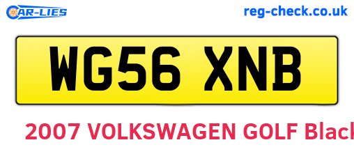 WG56XNB are the vehicle registration plates.