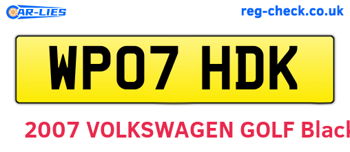WP07HDK are the vehicle registration plates.