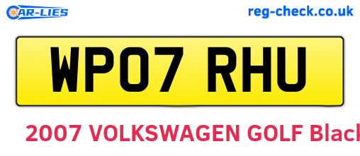 WP07RHU are the vehicle registration plates.