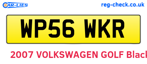 WP56WKR are the vehicle registration plates.