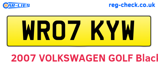 WR07KYW are the vehicle registration plates.