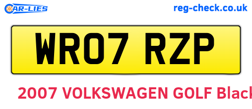 WR07RZP are the vehicle registration plates.