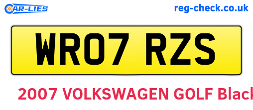 WR07RZS are the vehicle registration plates.