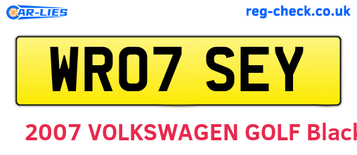 WR07SEY are the vehicle registration plates.
