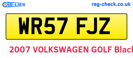 WR57FJZ are the vehicle registration plates.