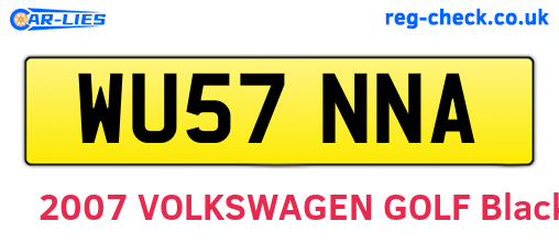 WU57NNA are the vehicle registration plates.