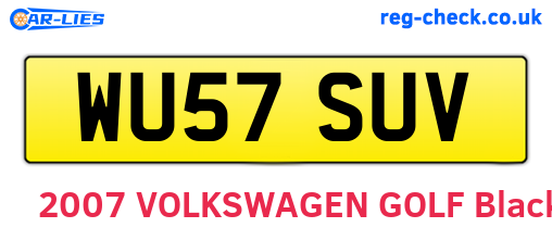 WU57SUV are the vehicle registration plates.