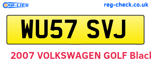 WU57SVJ are the vehicle registration plates.