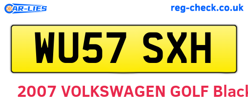 WU57SXH are the vehicle registration plates.