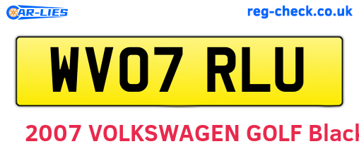WV07RLU are the vehicle registration plates.