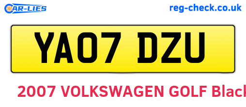 YA07DZU are the vehicle registration plates.