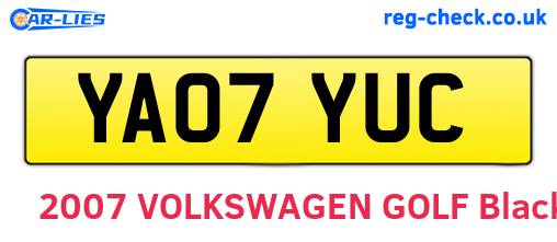 YA07YUC are the vehicle registration plates.