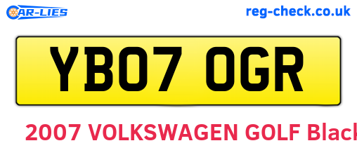 YB07OGR are the vehicle registration plates.