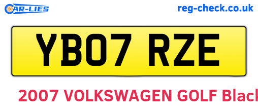 YB07RZE are the vehicle registration plates.