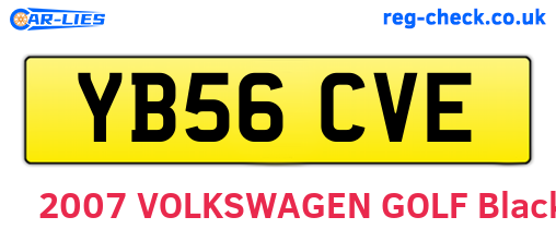 YB56CVE are the vehicle registration plates.