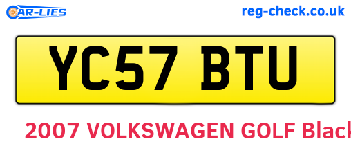 YC57BTU are the vehicle registration plates.