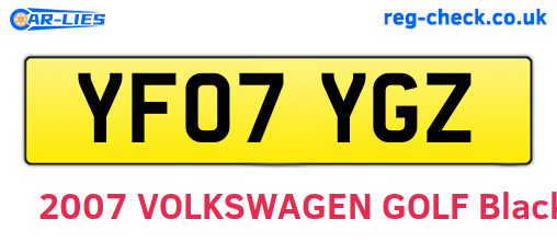 YF07YGZ are the vehicle registration plates.