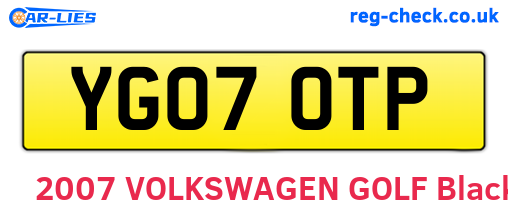 YG07OTP are the vehicle registration plates.