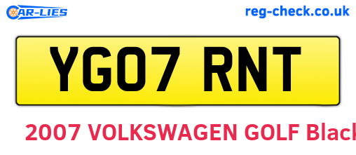 YG07RNT are the vehicle registration plates.