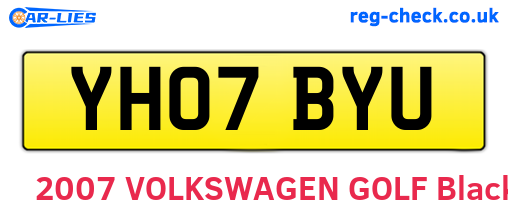 YH07BYU are the vehicle registration plates.