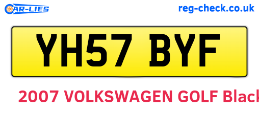 YH57BYF are the vehicle registration plates.