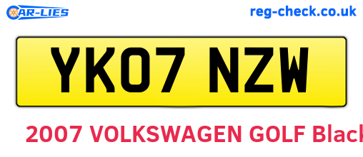 YK07NZW are the vehicle registration plates.