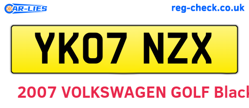 YK07NZX are the vehicle registration plates.