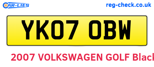 YK07OBW are the vehicle registration plates.