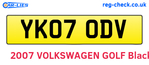YK07ODV are the vehicle registration plates.