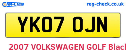 YK07OJN are the vehicle registration plates.