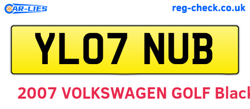 YL07NUB are the vehicle registration plates.